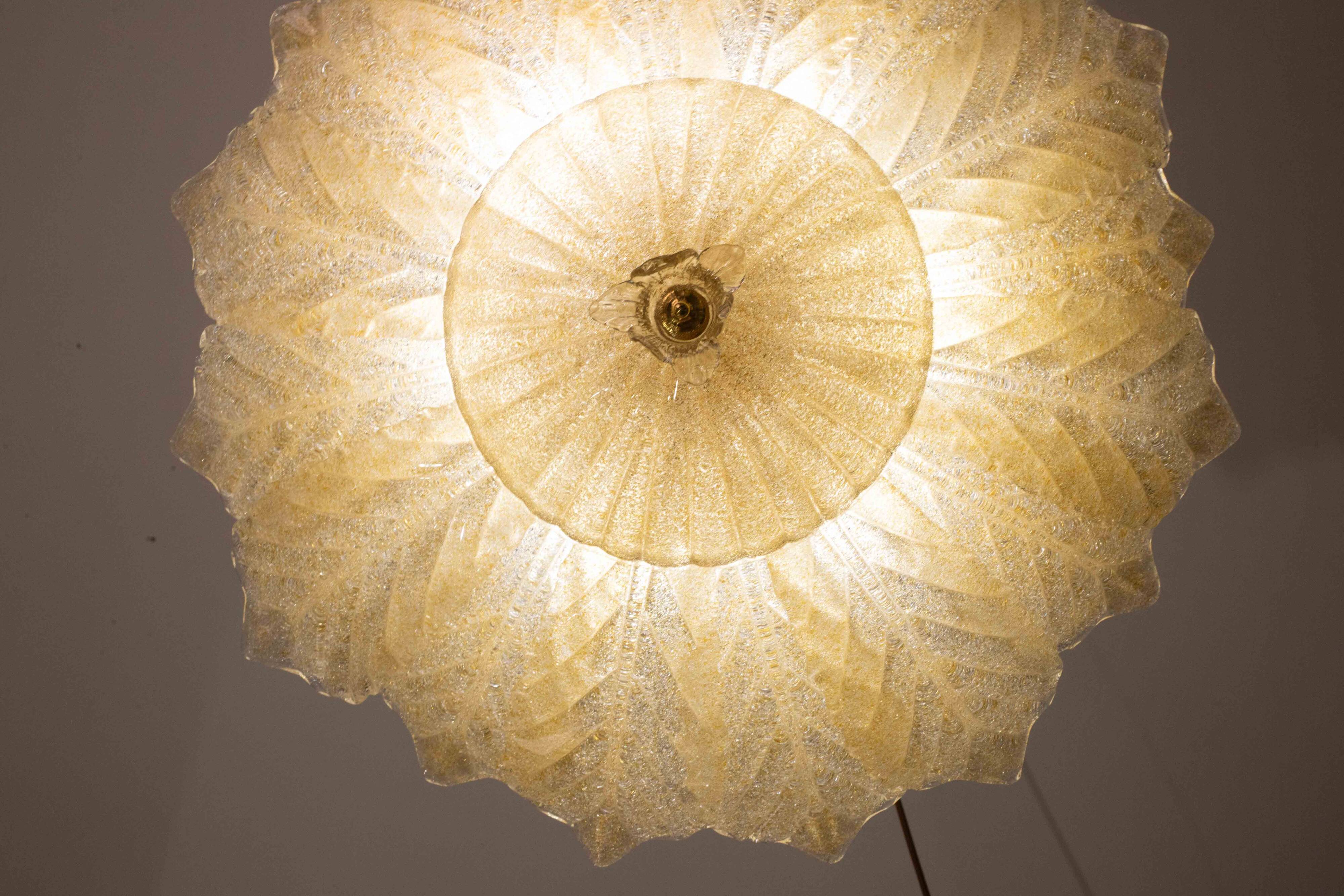 Set of 2 Dubai, Murano Glass Gold Flush Mount, 1970s