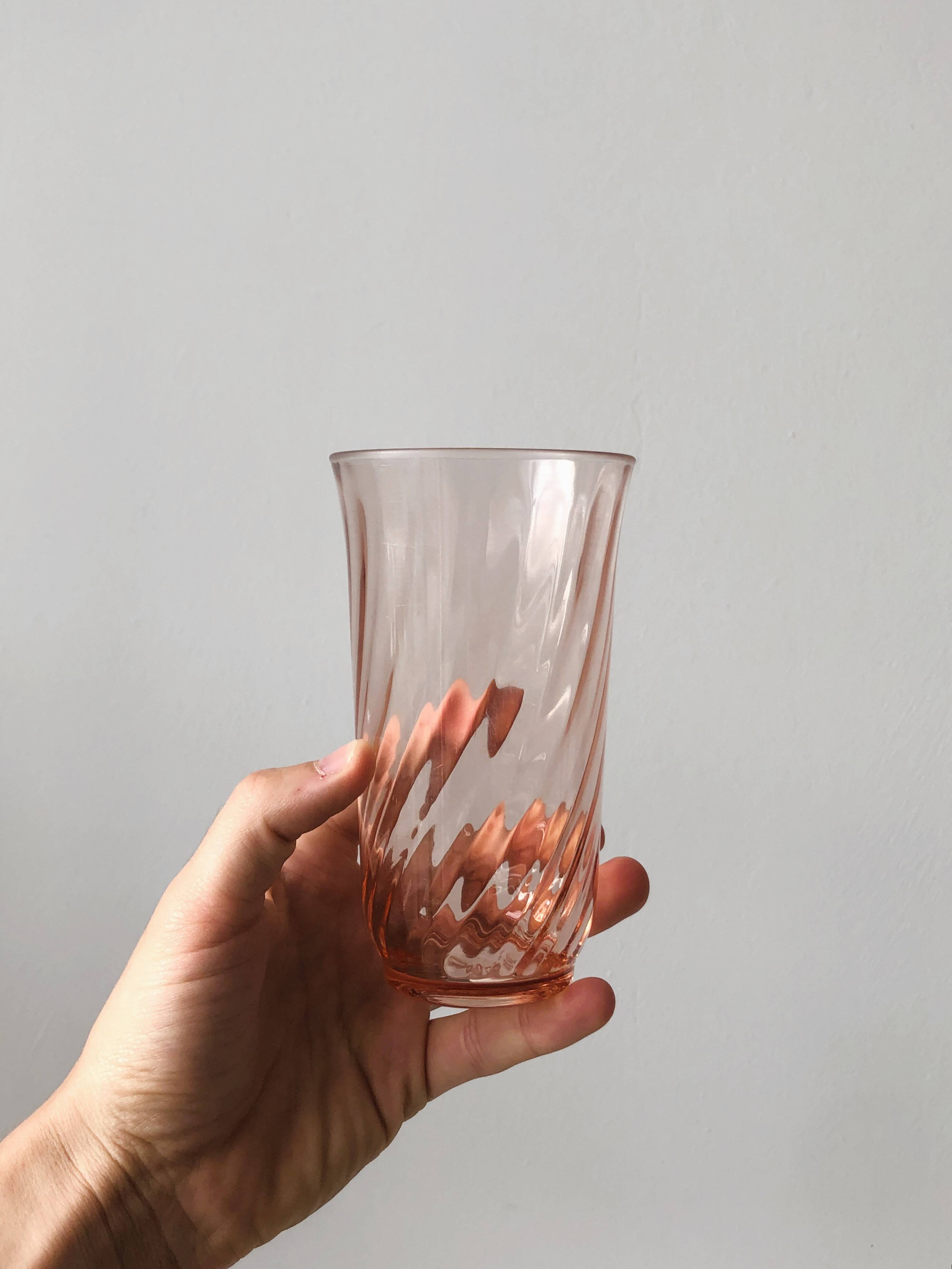 Set of 6 water glasses - lemonade rosaline luminarc arcoroc twisted