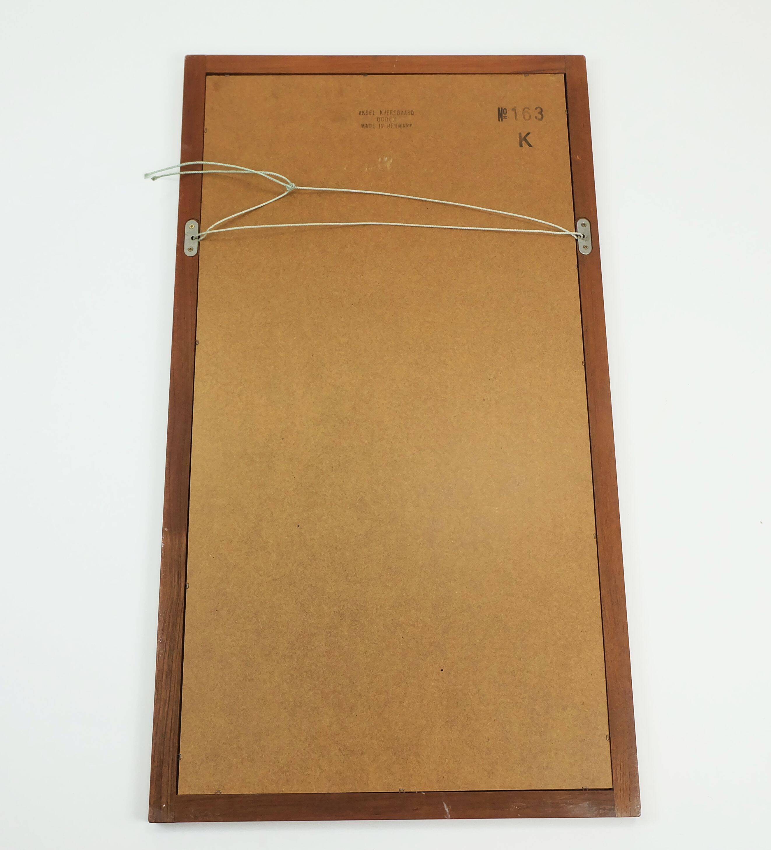 Miroir rectangulaire en teck par Aksel Kjersgaard, Danemark années 1970