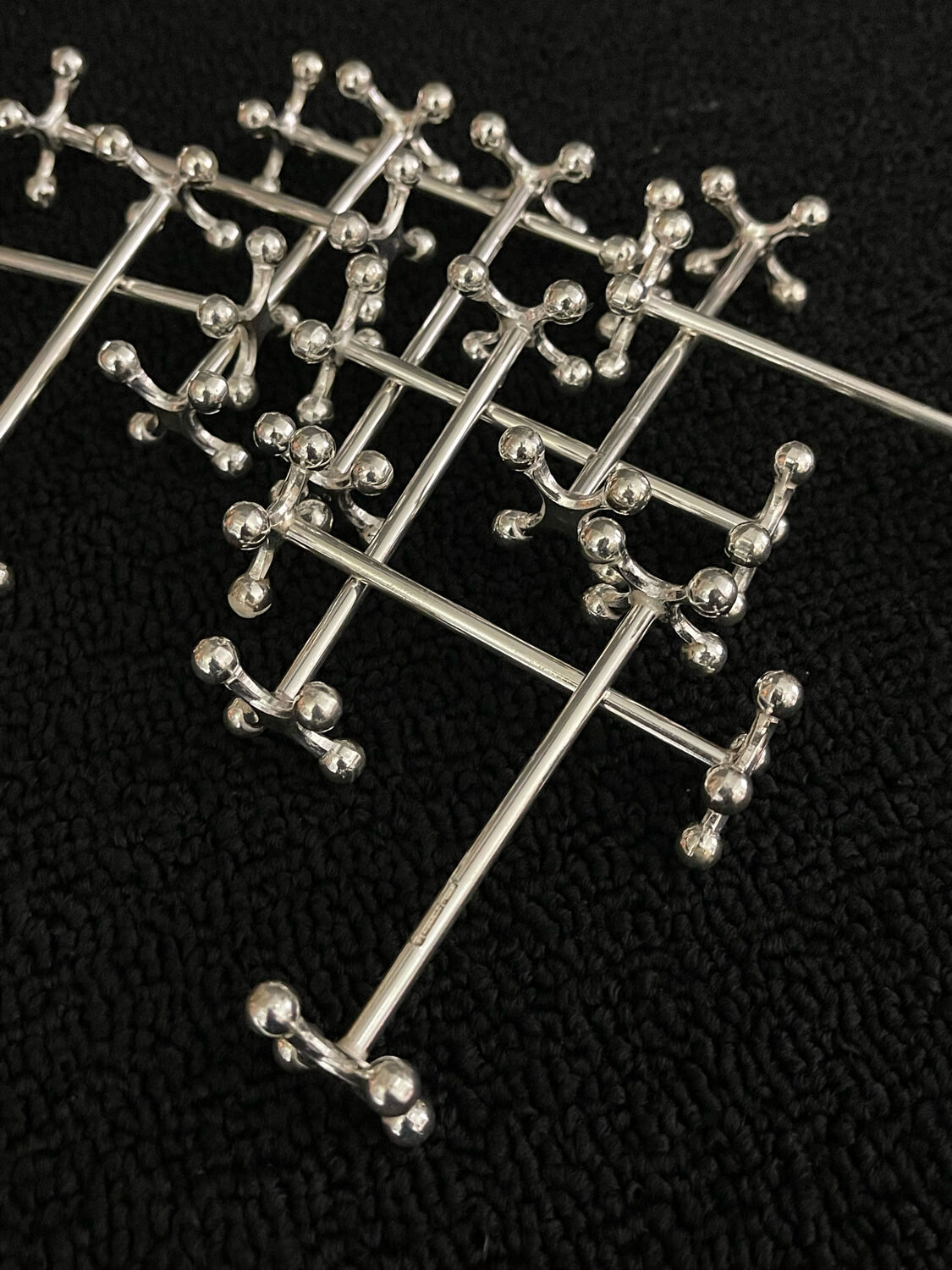 Christofle 12 holder knives balls model atomium very good condition ref CH10PC