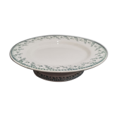 Compotier ancien en porcelaine opaque de gien terre de fer décor vert collection montigny