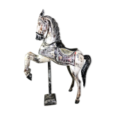 Carved wooden riding horse