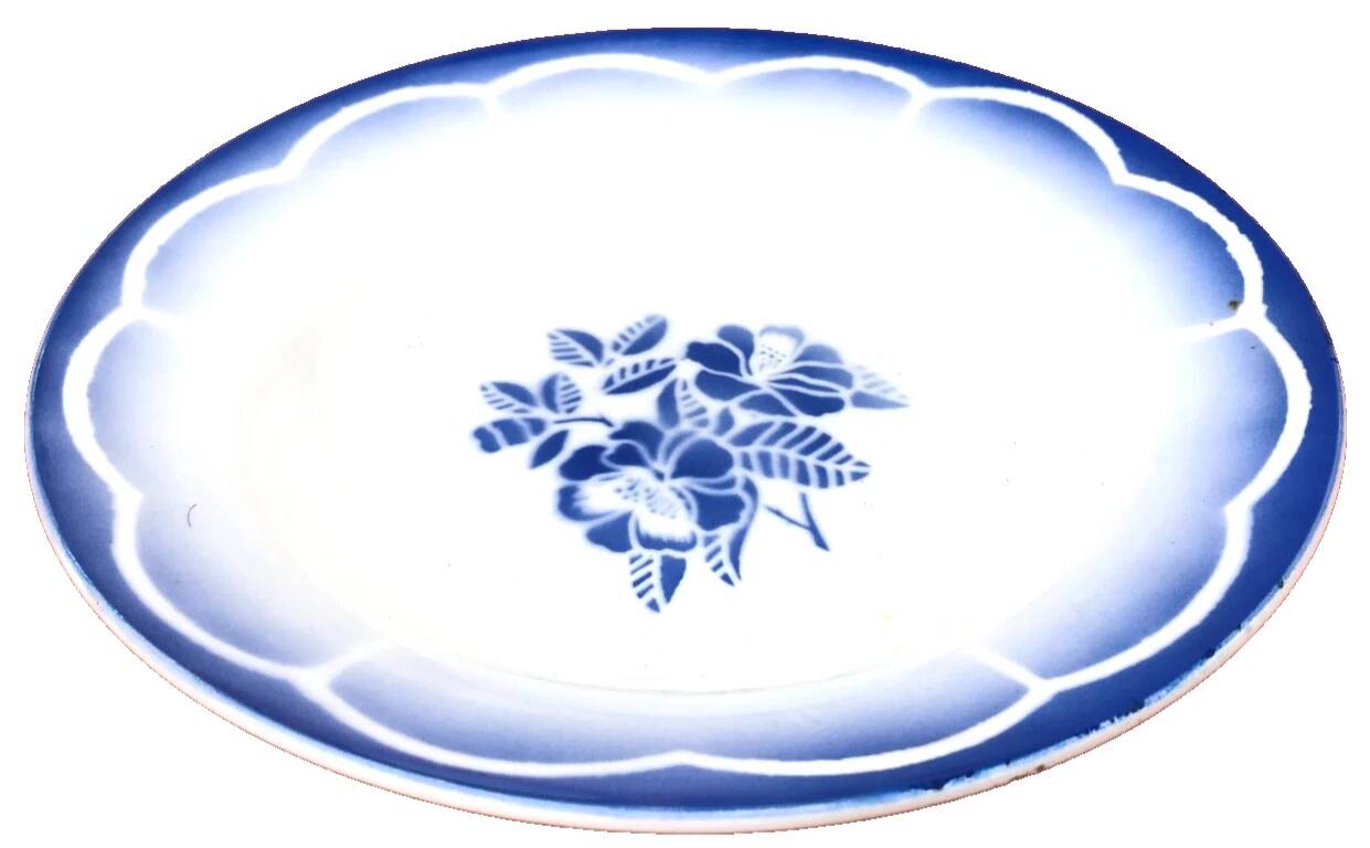 1950s Deep Plate Earthenware Digoin Sarreguemines Marsac model