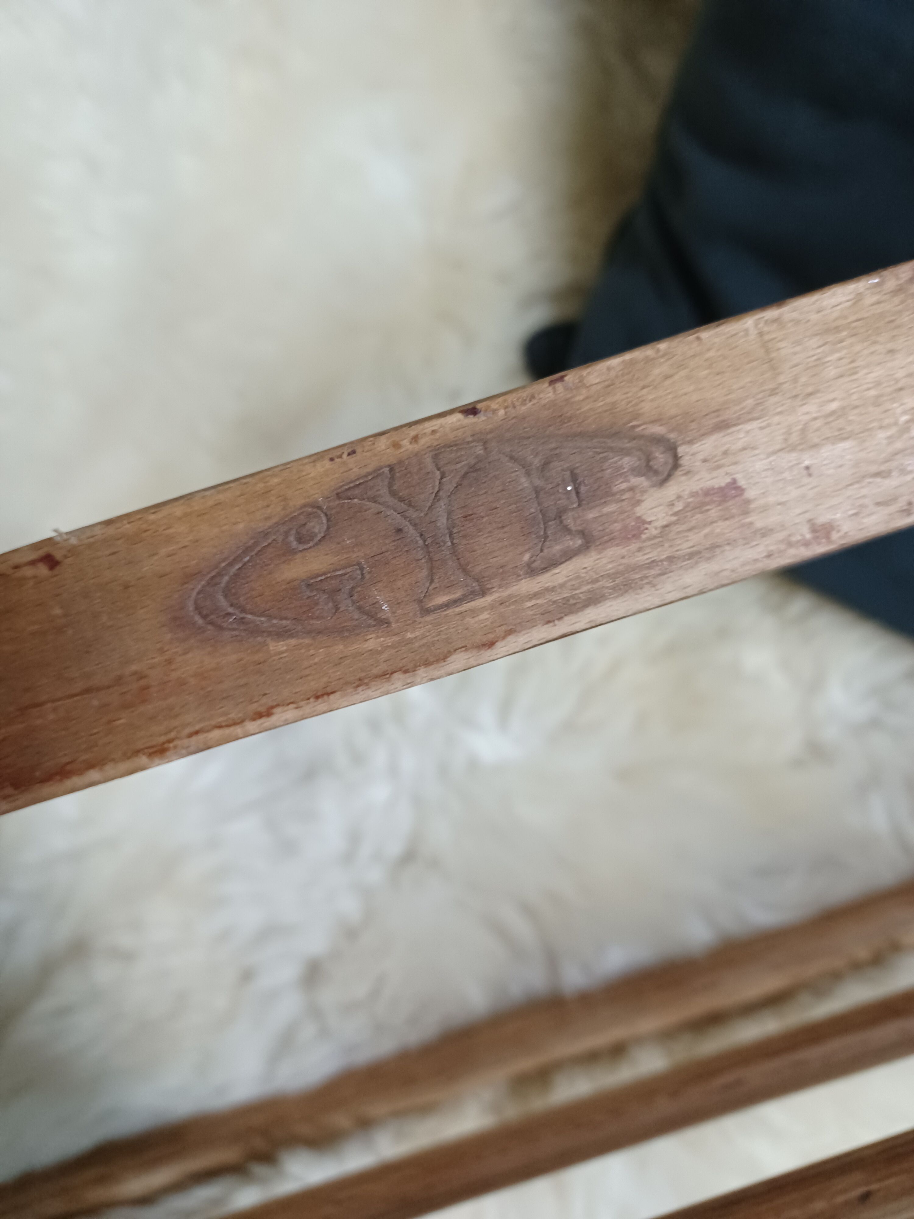 Gyf 1950s curved wooden coat hanger