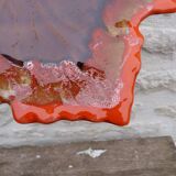 Vintage 1950 Vallauris flamed ceramic ashtray