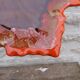 Vintage 1950 Vallauris flamed ceramic ashtray