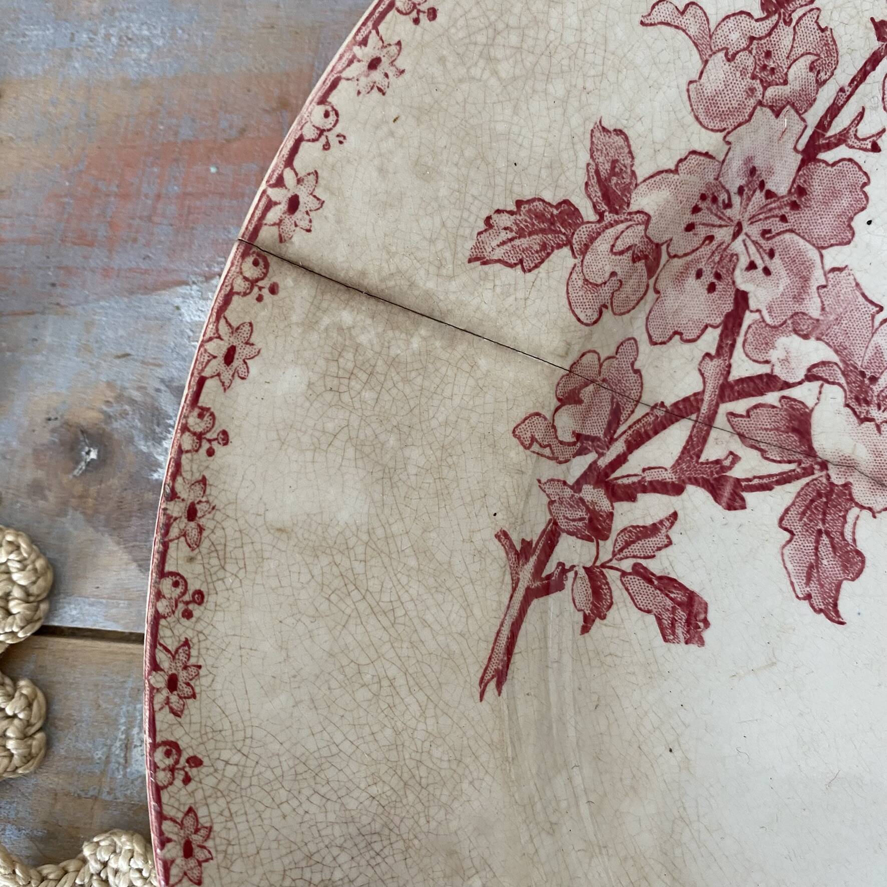 Round plate made of ironstone Sarreguemines Digoin model Favourite