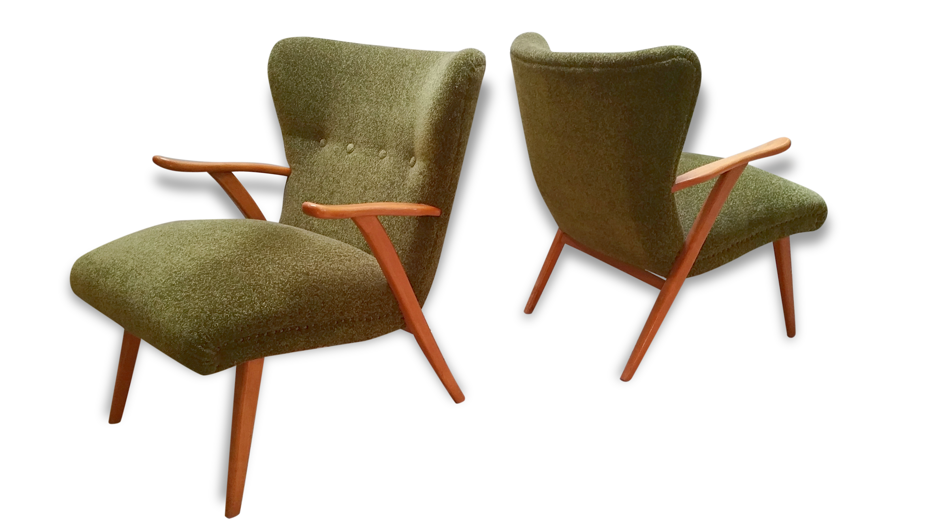 Pair of chairs WING Zig Zag cocktail vintage 50 60 year