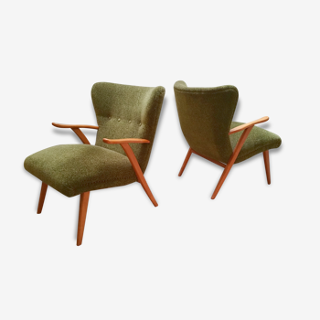 Pair of chairs WING Zig Zag cocktail vintage 50 60 year