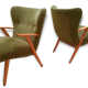 Paire de fauteuils WING Zig Zag cocktail vintage année 50 60