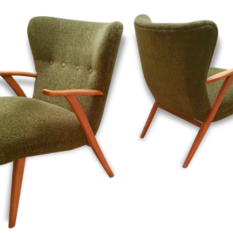 Pair of chairs WING Zig Zag cocktail vintage 50 60 year