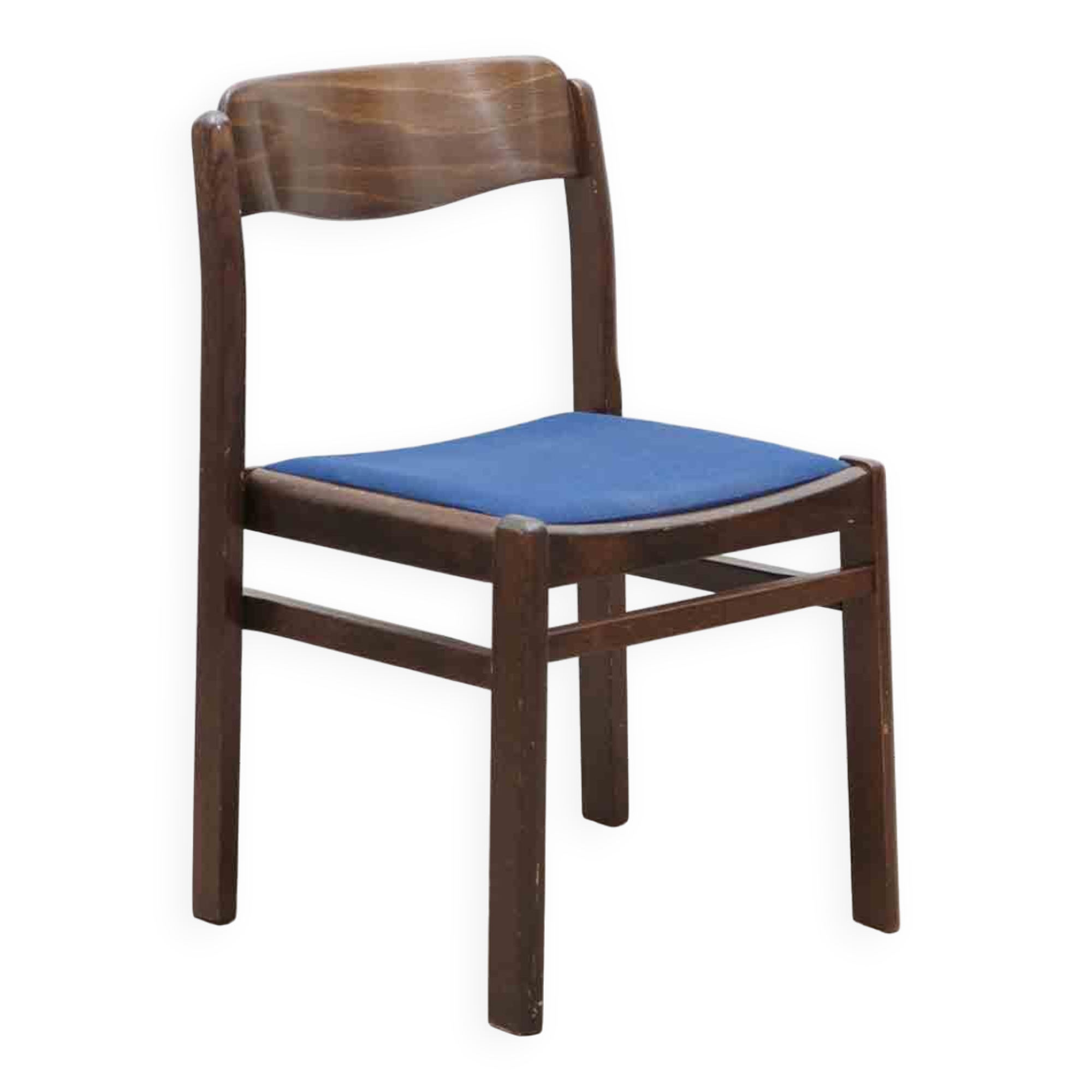All-wood chair in royal blue and ebony