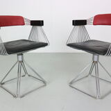 Rudi verelst set of 2 original "delta" wire armchairs, 1971