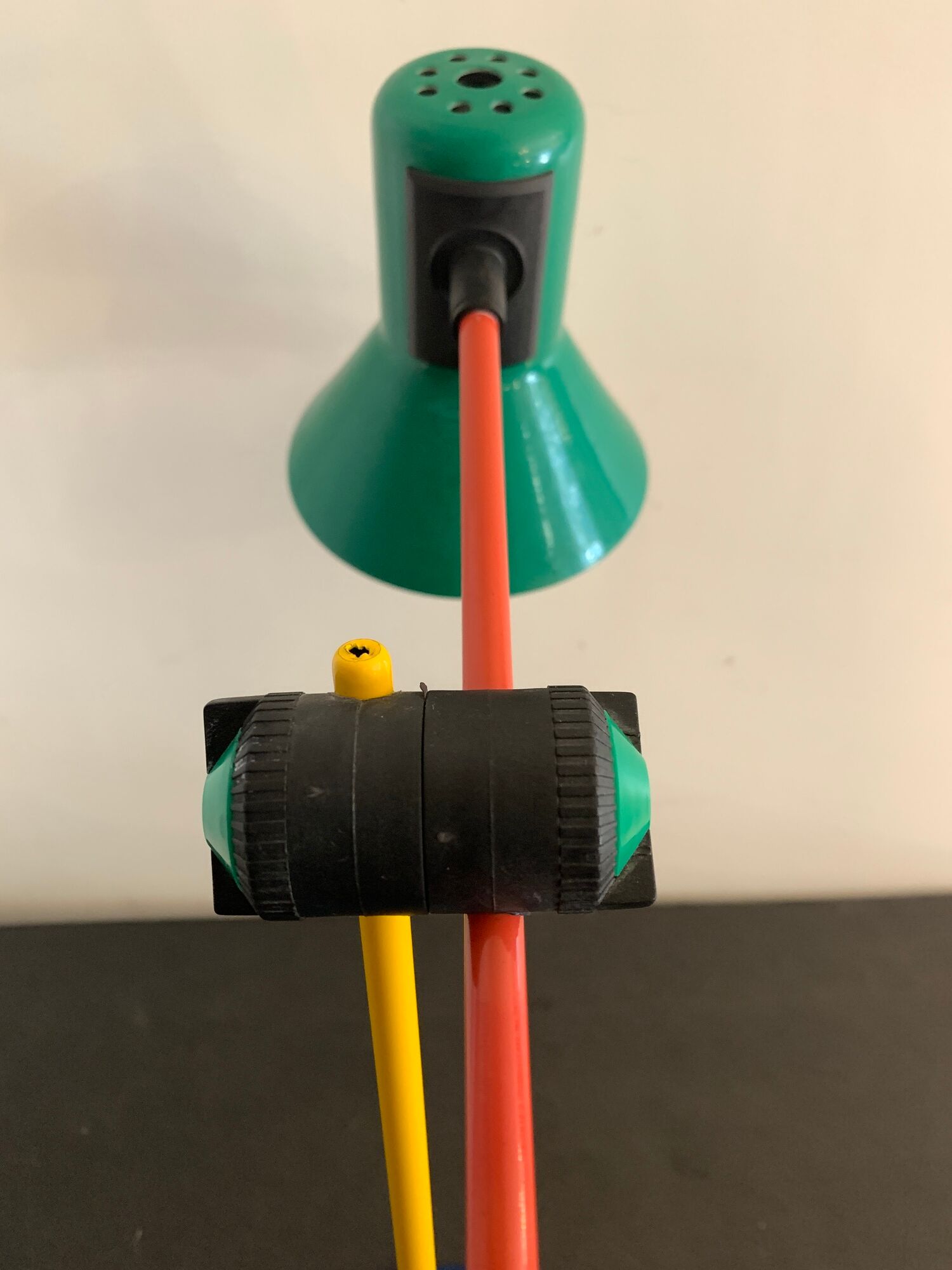 Articulated lamp by Veneta Lumi, primary colors Memphis style, 1980