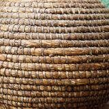 Burgundy in braided straw