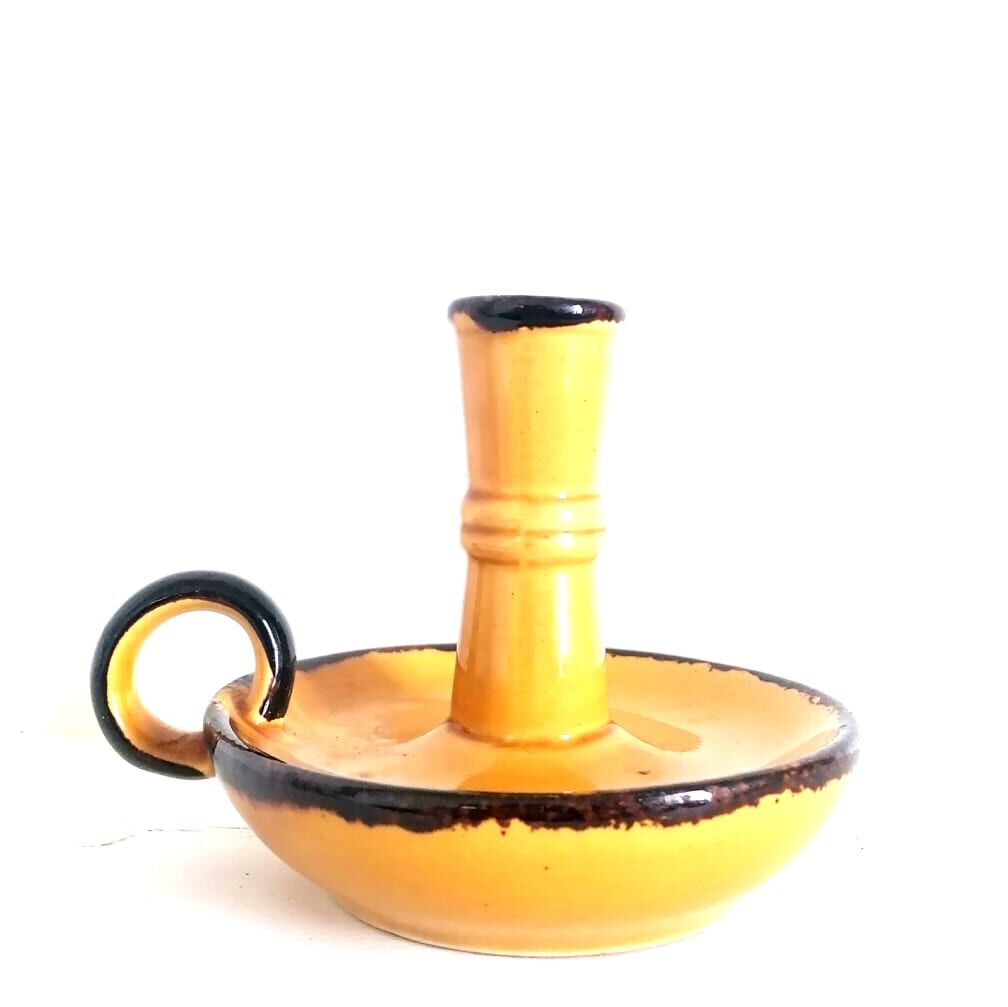 Bougeoir à main en céramique 1960