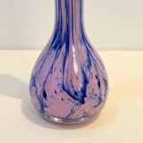 Blue and pink blown glass soliflore vase, La Rochère Murano style