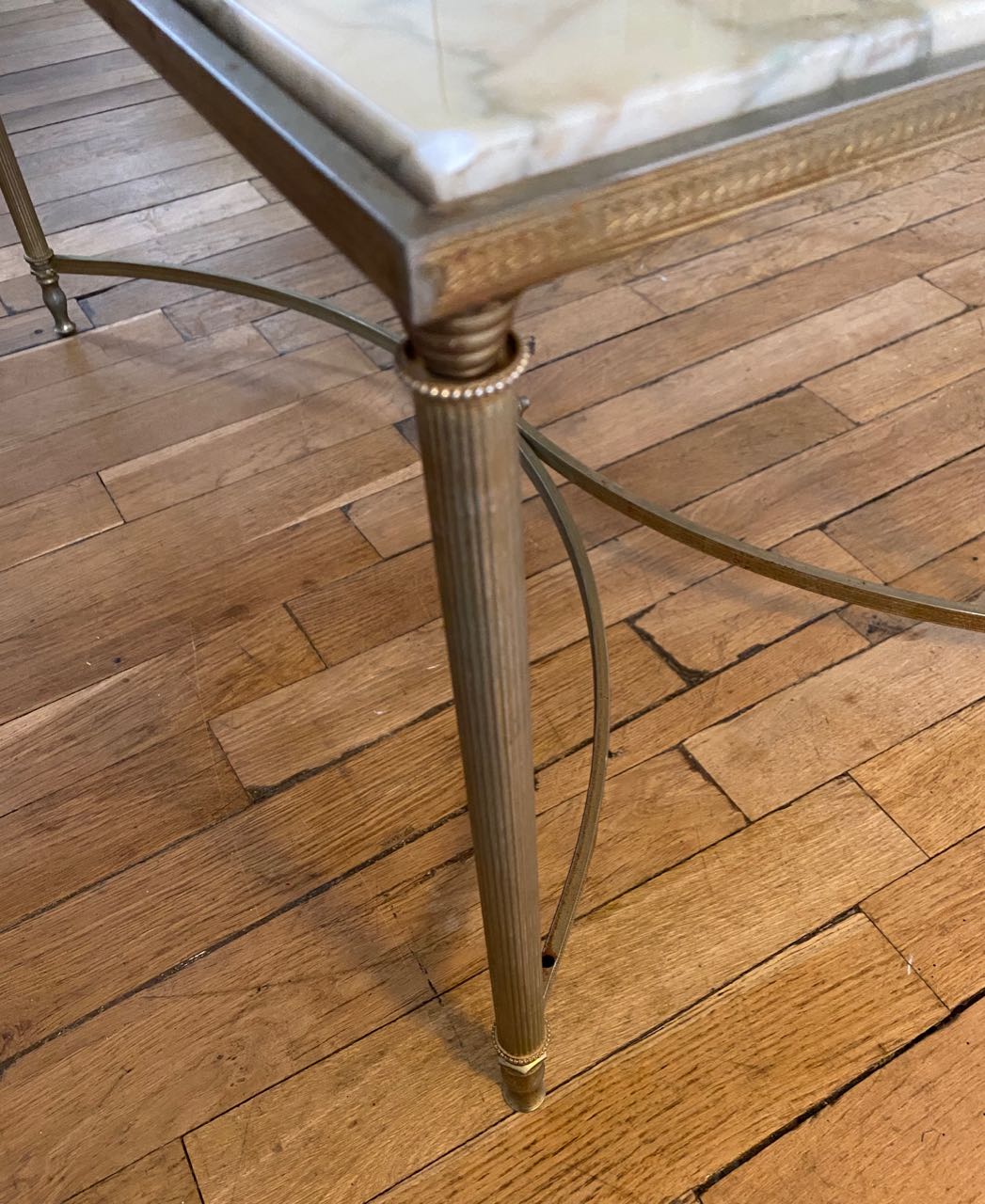 Marble and brass coffee table
