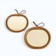 Pair of Apple-Shaped Mirrors in Bamboo and Rattan, France, 1960