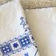 Nappe ancienne broderie anglaise et point de croix - Lin - 160x120 cm