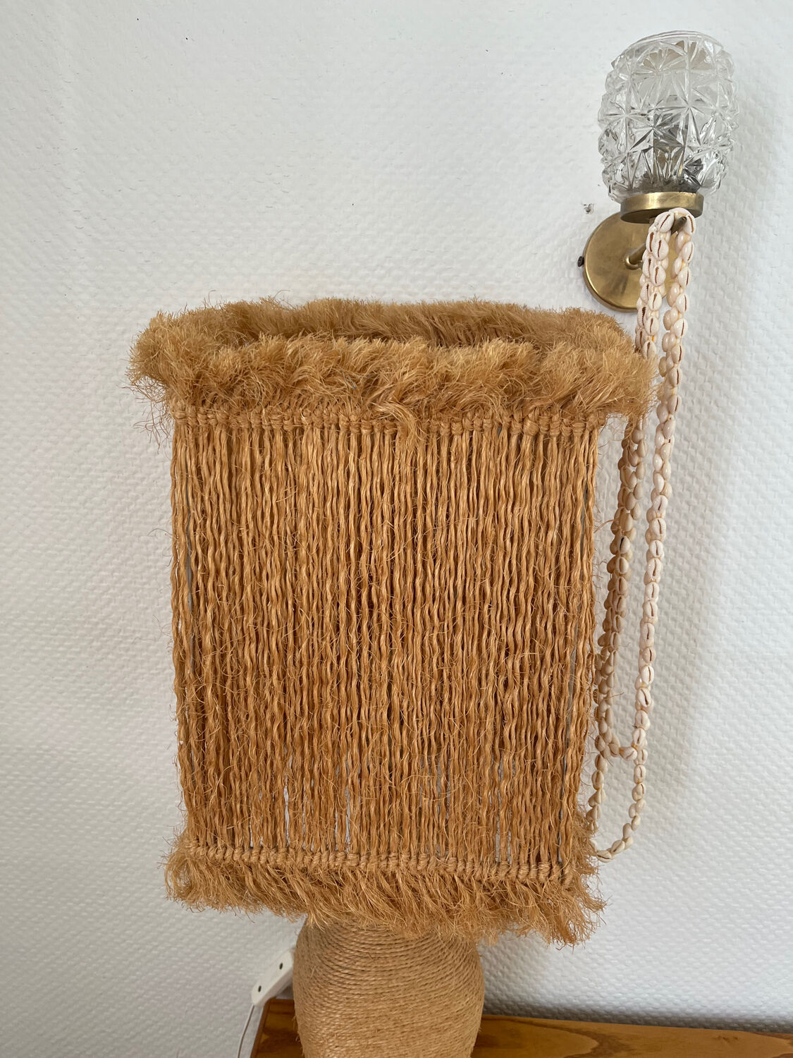 Lampe en corde vintage