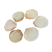 6 enamelled sandstone cups