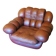 Large Italian leather lounge chair, 1970s