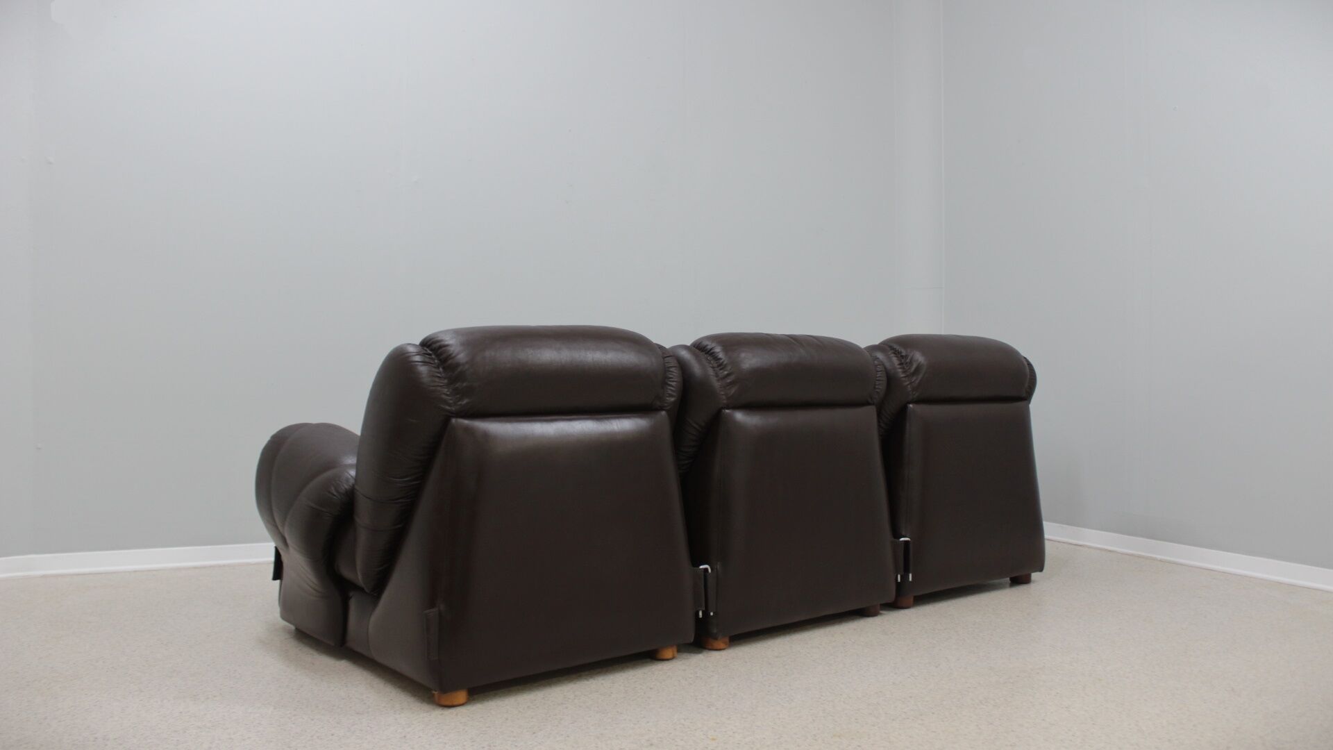 Vintage modular leather sofa 1970s