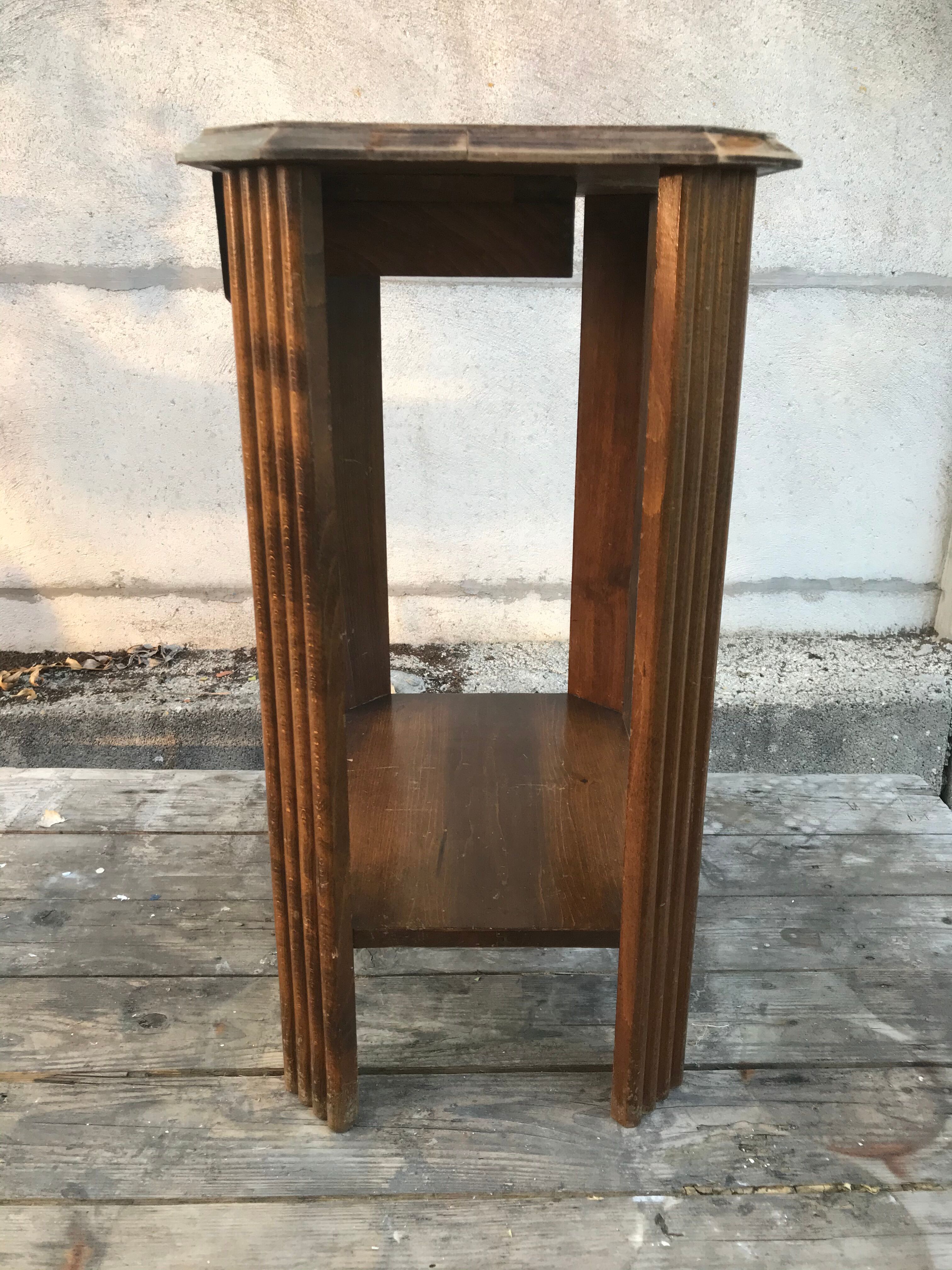 Old Side Table Vintage Wood Drawer