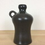 Black ceramic vase with handle