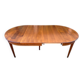 Table de salle manger ronde extensible Louis XVI en merisier des années 60