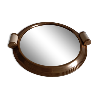 Mirrored gold brass art deco tray