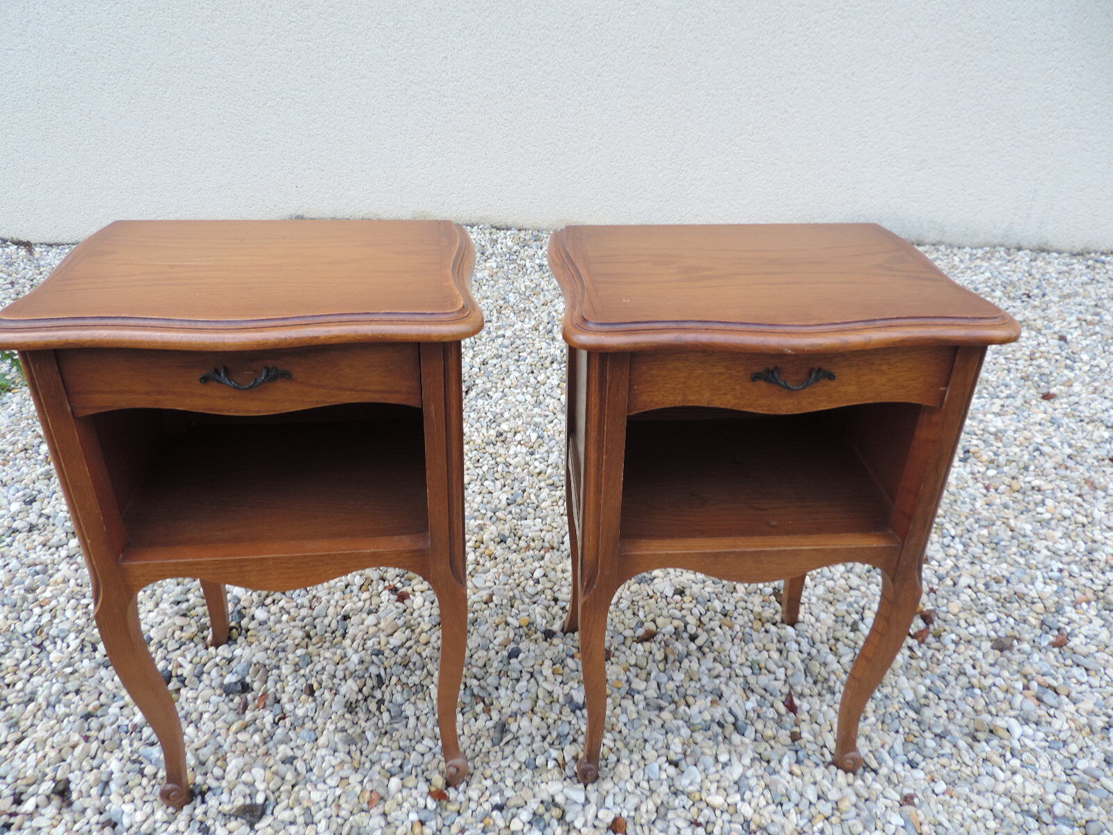 Pair of vintage oak bedside tables