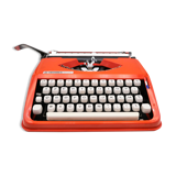 Machine à écrire hermes baby orange corail cursive révisée ruban neuf