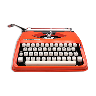 Typewriter hermes baby orange coral cursive revised ribbon new