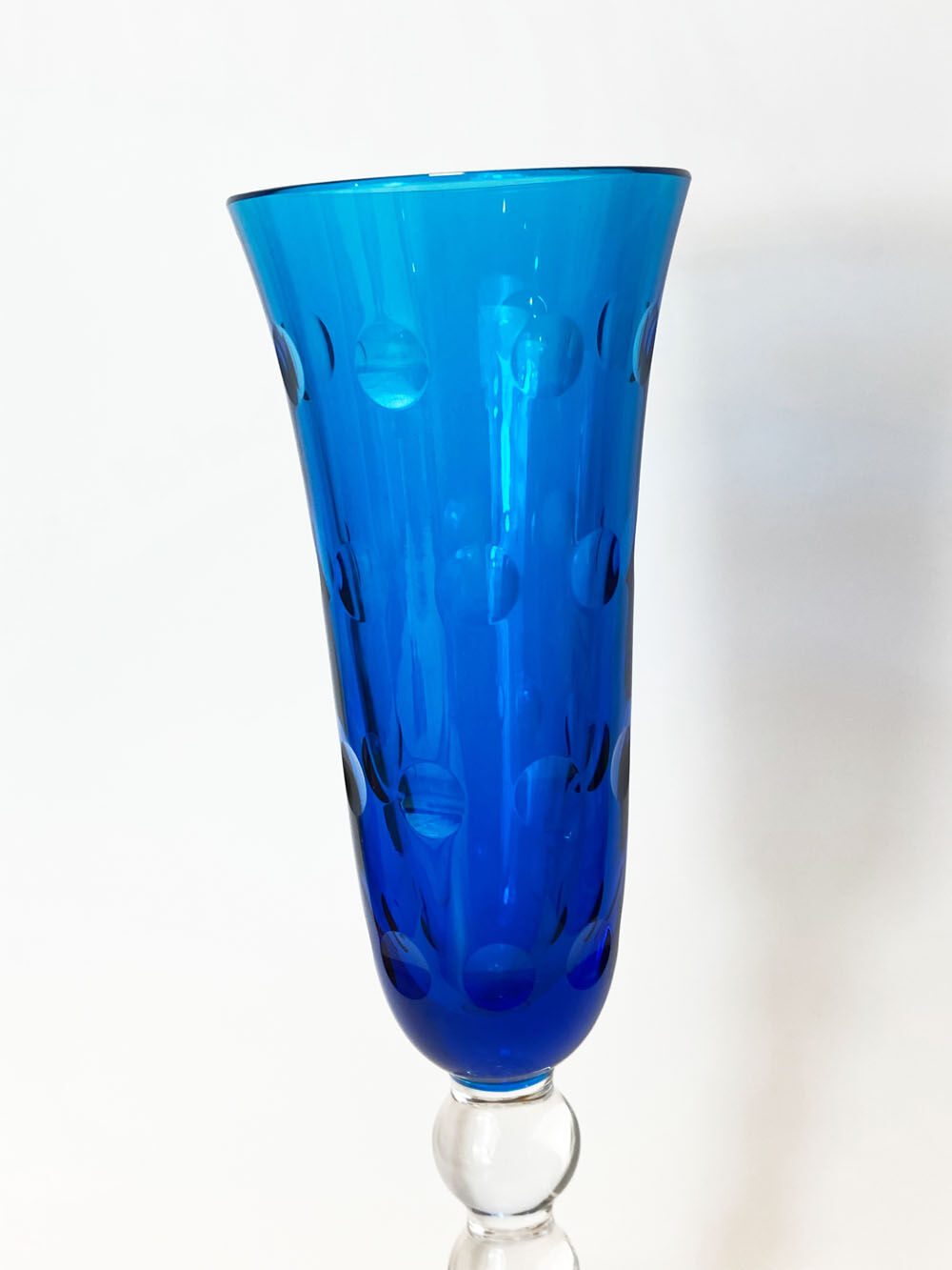 Saint Louis - Bubble. Blue champagne flute. Perfect condition