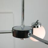 Mid-Century Italian Chrome and Opaline Chandelier