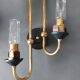 Pair of sconces in black metal and gilded brass 1960 Vintage.