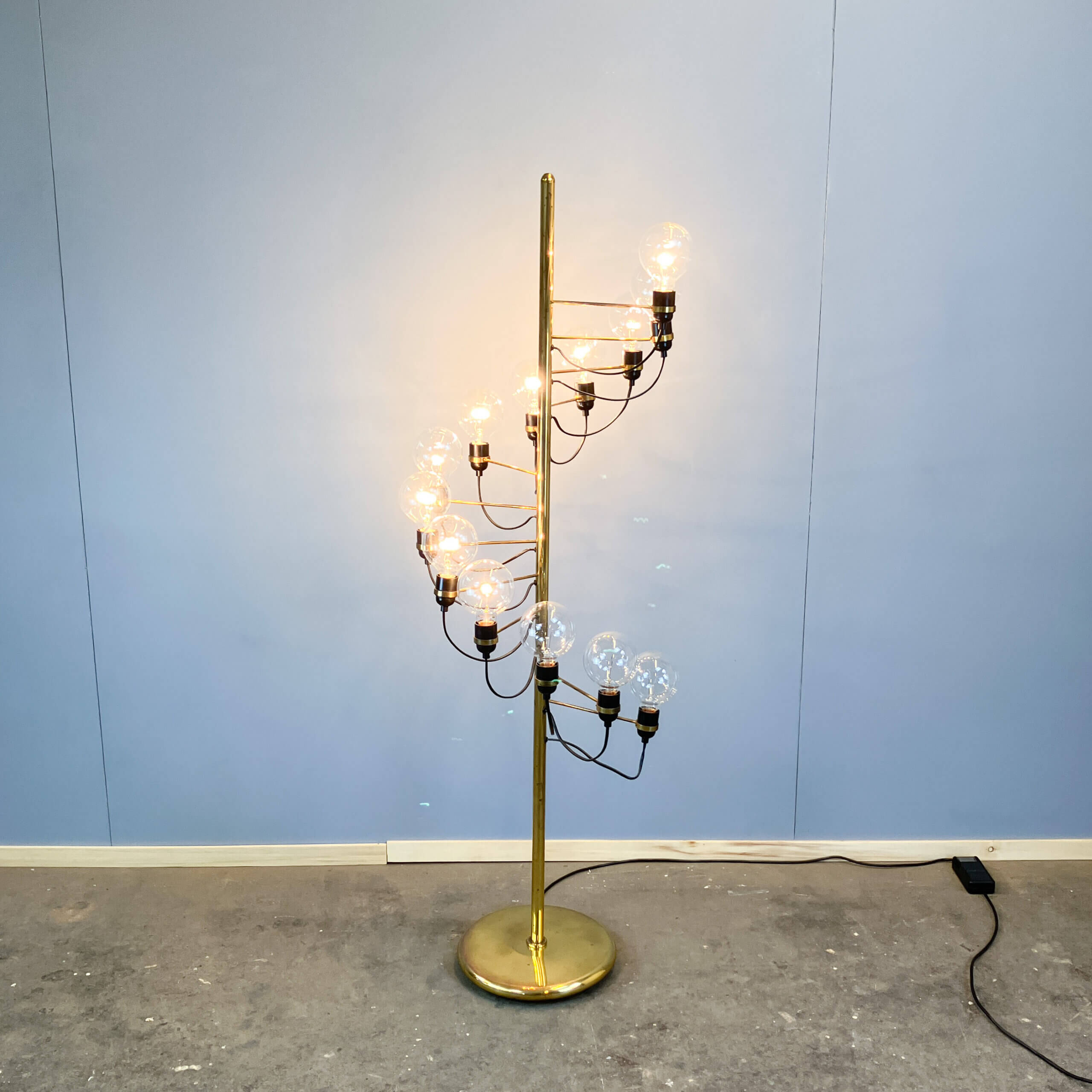 Cascade floor lamp by Star-Leuchten, brass, 1970s
