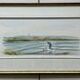 Watercolour by Christian Gaudin framed, certificate Guérande salt marshes.