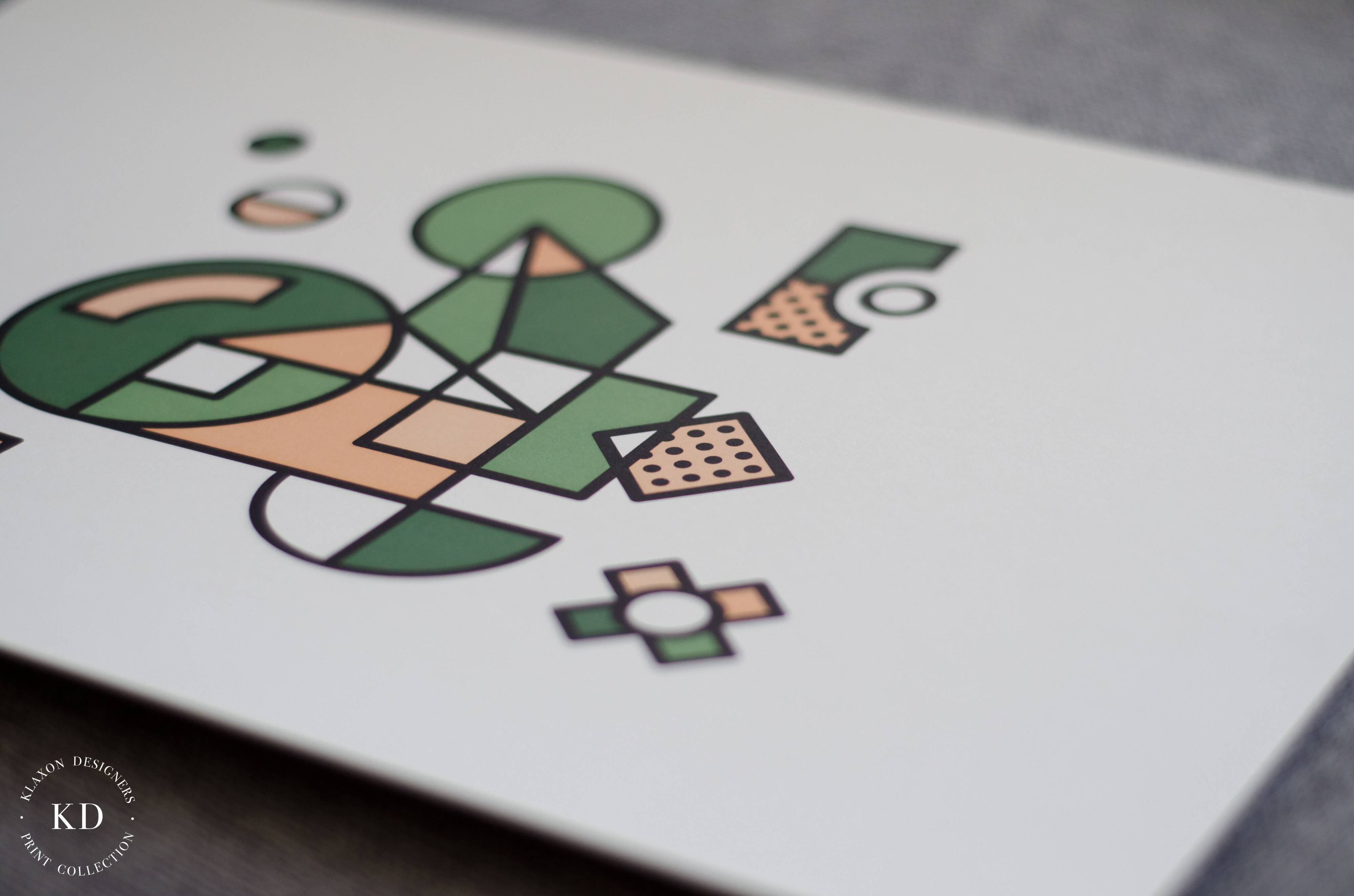 Illustration - Affiche A3 abstraite géométrique graphique colorée numérotée #007