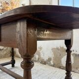 19th century oval solid oak table