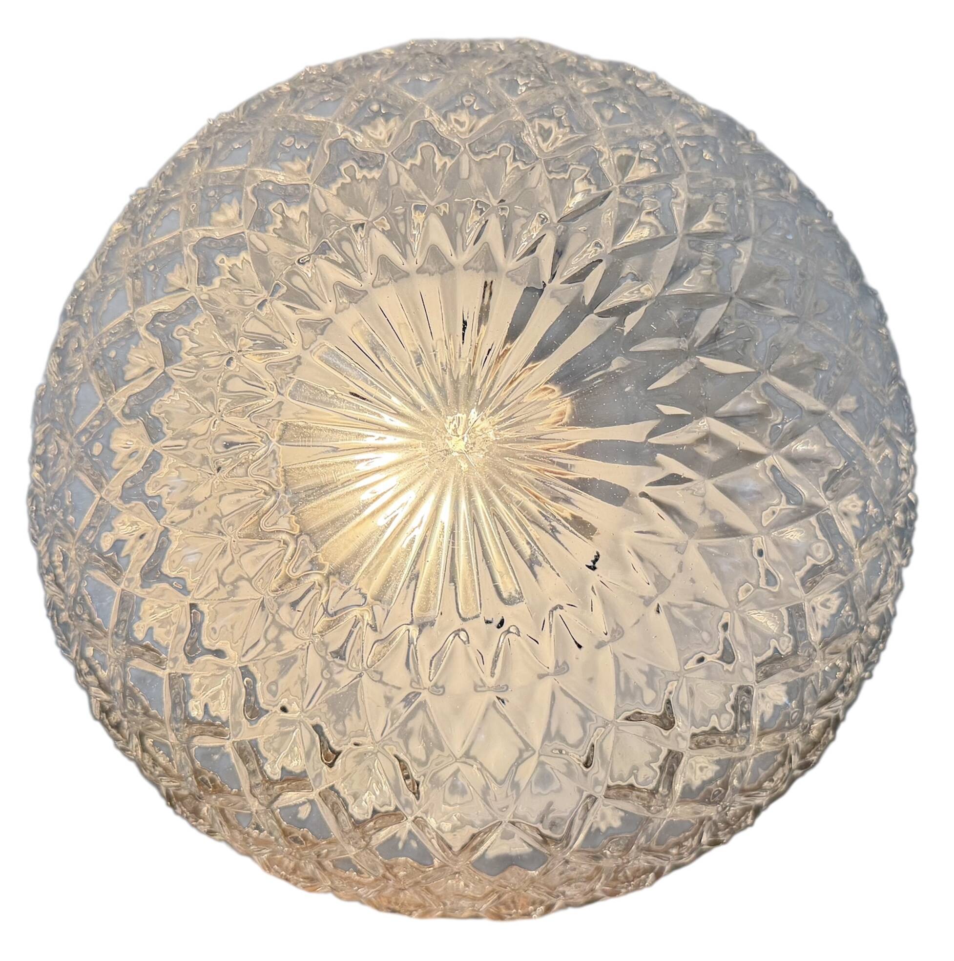 Vintage Glass Wall or Ceiling Light, 1970s