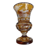 Amber crystal vase