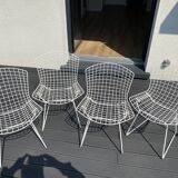 4 chaises blanches Knoll Bertoia