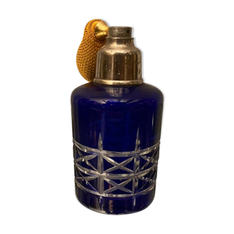 Blue tinted cut crystal vaporizer perfume bottle