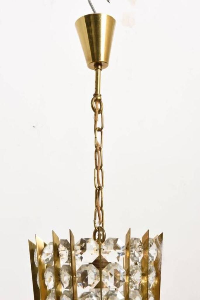 Hanging lamp in crystal by & Bakalowits Söhne 1950 s