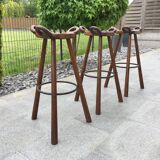 Lot de 3 tabourets de bar  "Marbella" années 60