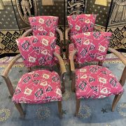 Suite of 4 armchairs bridges Art Deco style