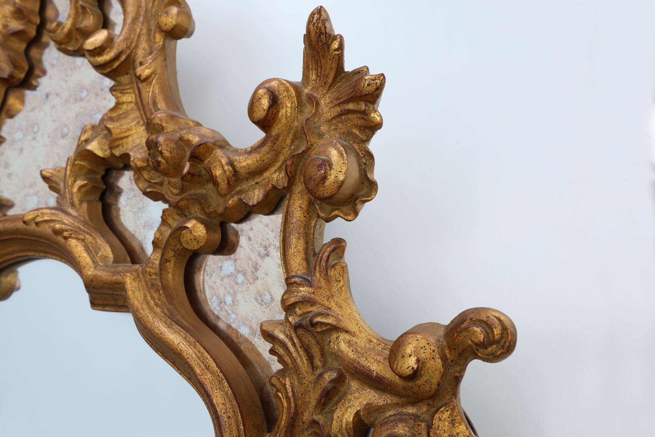 20th century large gilded baroque style mirror by Deknudt, Belgium